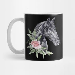 Floral Wild Horse Mustangs Animal Spirit Wildlife Rescue Mug